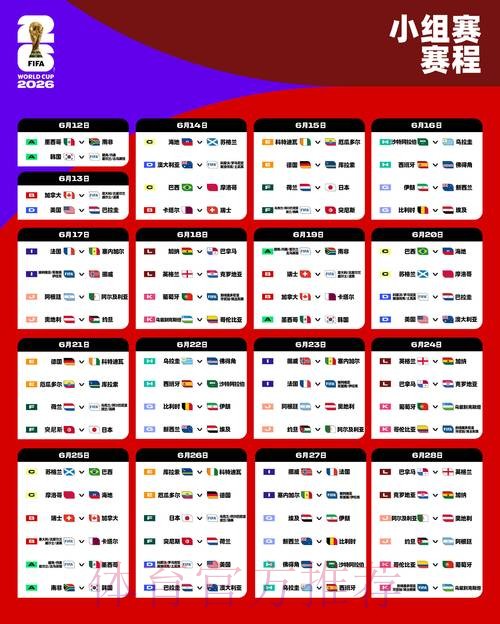 2026世界杯小组赛赛程官方发布最新时间表在哪里看